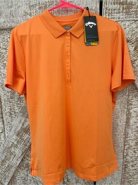 Callaway Women’s Opti Dry Orange Golf Polo Size XL New w/Tags!